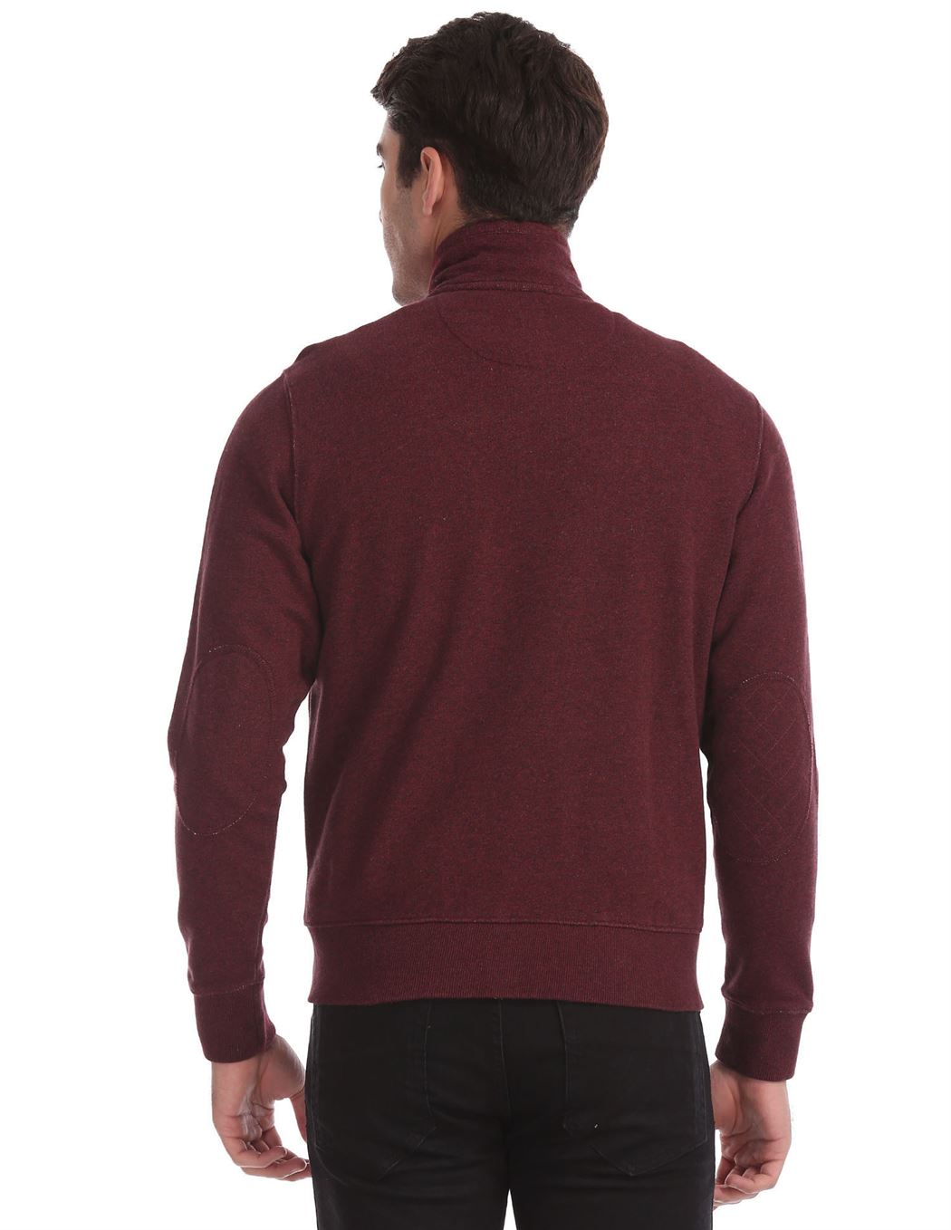 U.S.Polo Association Men'S Casual Wear Textured Maroon Sweatshirt